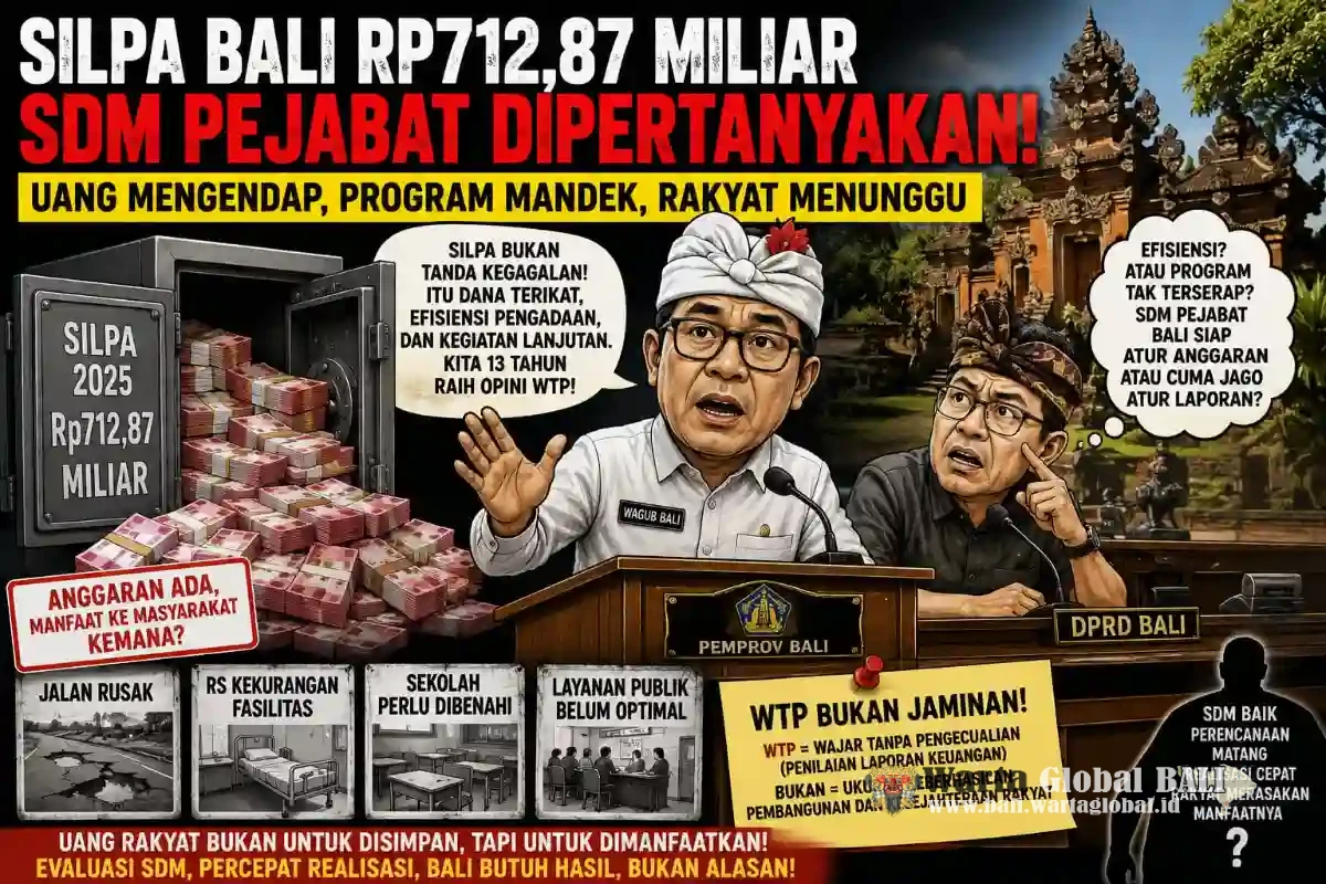 SILPA Rp712,87 Miliar Jadi Sorotan, SDM Birokrasi Bali Ikut Dipertanyakan