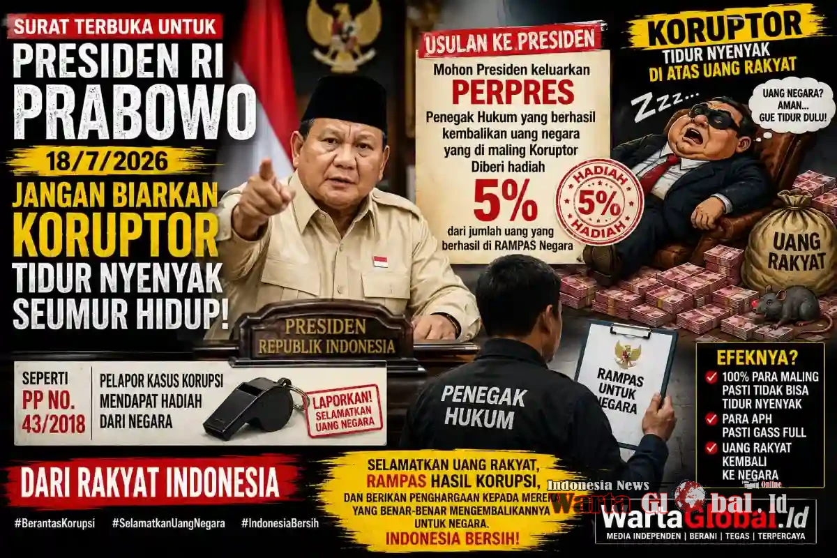 Surat Terbuka untuk Presiden RI Prabowo Subianto
Jangan Biarkan Koruptor Tidur Nyenyak Seumur Hidup! Surat Terbuka untuk Presiden RI Prabowo Subianto
Jangan Biarkan Koruptor Tidur Nyenyak Seumur Hidup!