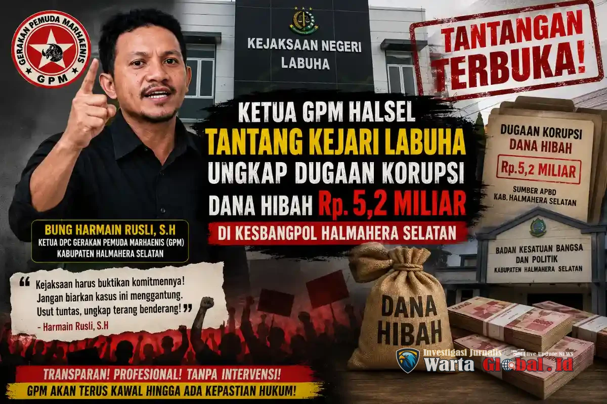 Ketua GPM Hal-Sel Tantang Kejari Labuha Ungkap Dugaan Korupsi Dana Hibah Rp5,2 Miliar di Kesbangpol