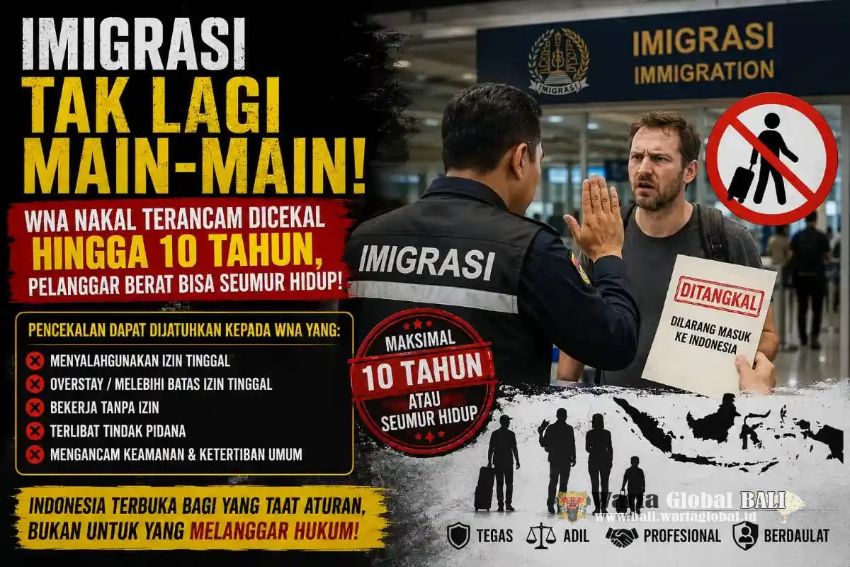 Imigrasi Tak Lagi Main-Main! WNA Nakal Terancam Dicekal Hingga 10 Tahun, Pelanggar Berat Bisa Seumur Hidup