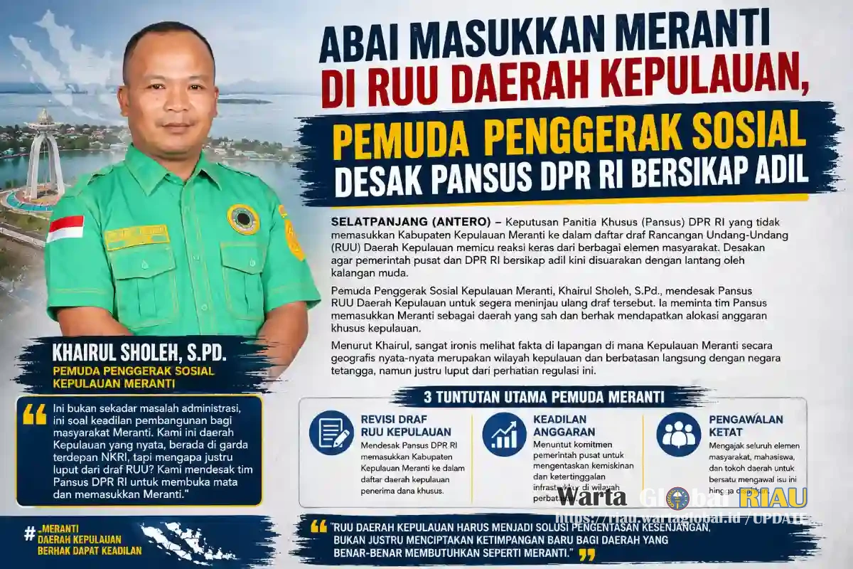 Abai Masukkan Meranti di RUU Daerah Kepulauan, Pemuda Penggerak Sosial Desak Pansus DPR RI Bersikap Adil