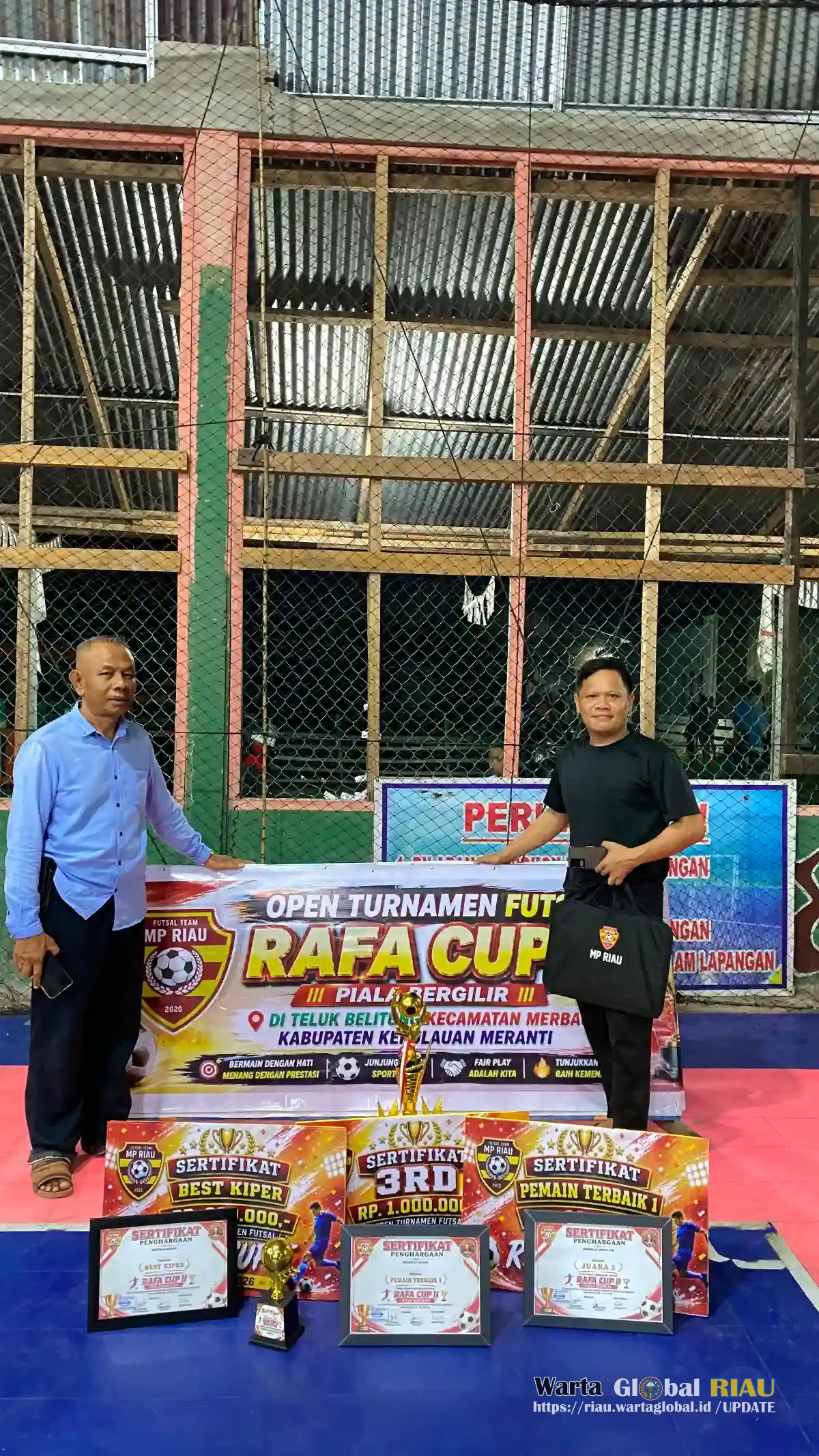 DPC ASWIN Kep Meranti Resmi Tutup Tournament Rafa Cup II, Percaci/4 Raih Juara Pertama