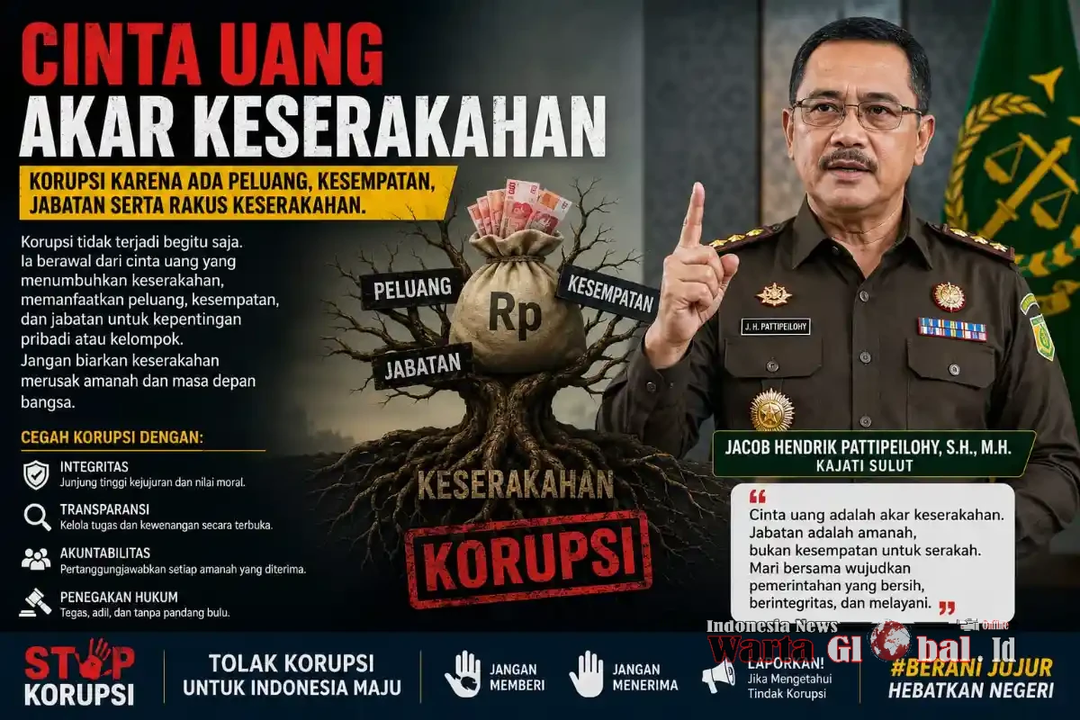 Cinta Uang Menjadi Akar Keserakahan, Integritas Kunci Mencegah Korupsi