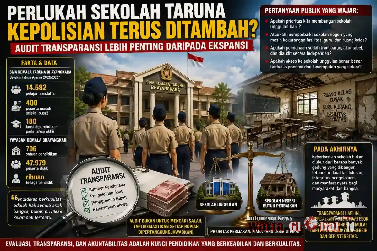 Tajam !
Perlukah Sekolah Taruna Kepolisian Terus Ditambah? 
Audit Transparansi Lebih Penting daripada Ekspansi